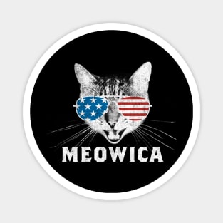 Meowica USA American Flag Cat Magnet